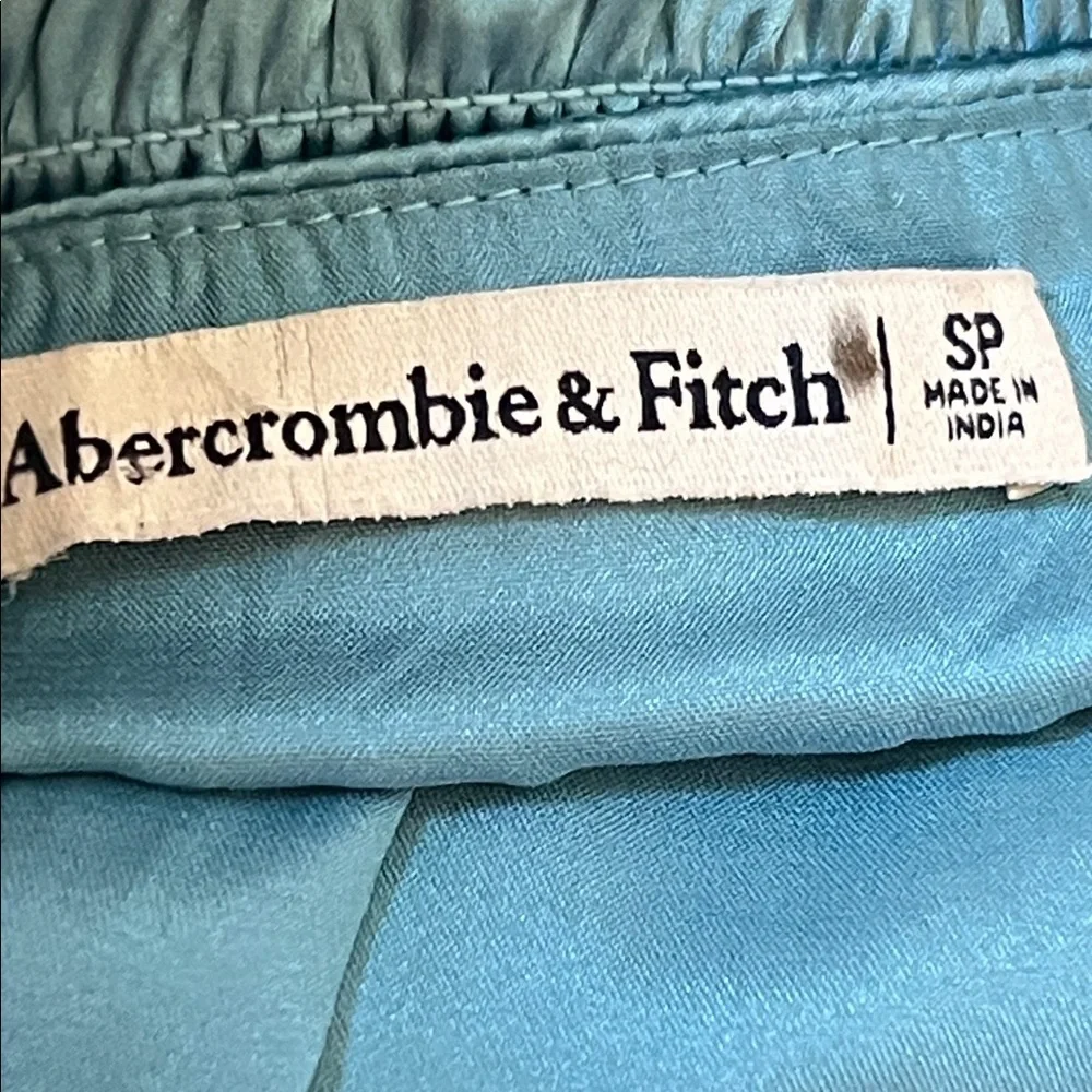 Abercrombie & Fitch Smocked Bodice Satin Maxi Dress with side slit Size Small